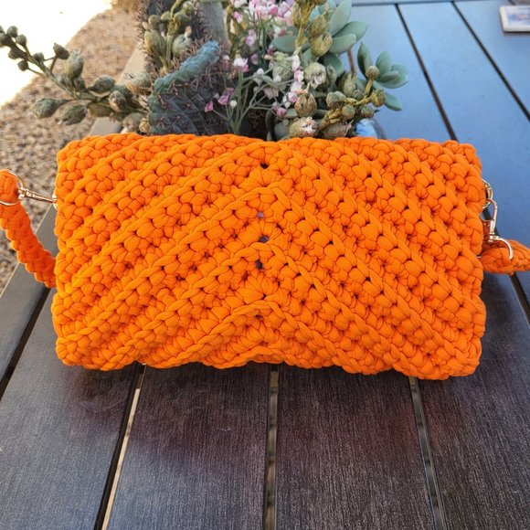 Handcrafted Crochet Clutch Handmade Bag, Summer, Woven Purse, Knit Bag - Picture 4 of 6